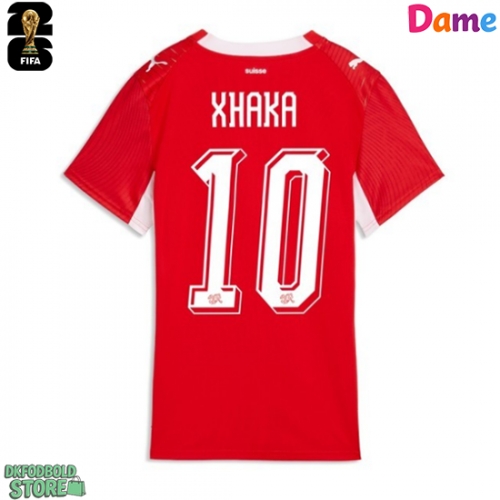 Schweiz Granit Xhaka #10 Replika Hjemmebanetrøje Dame VM 2026 Kortærmet